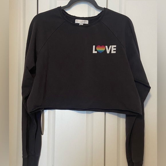 🌈 Spiritual Gangster LOVE Rainbow Cropped Sweatshirt | Medium - Picture 8 of 9